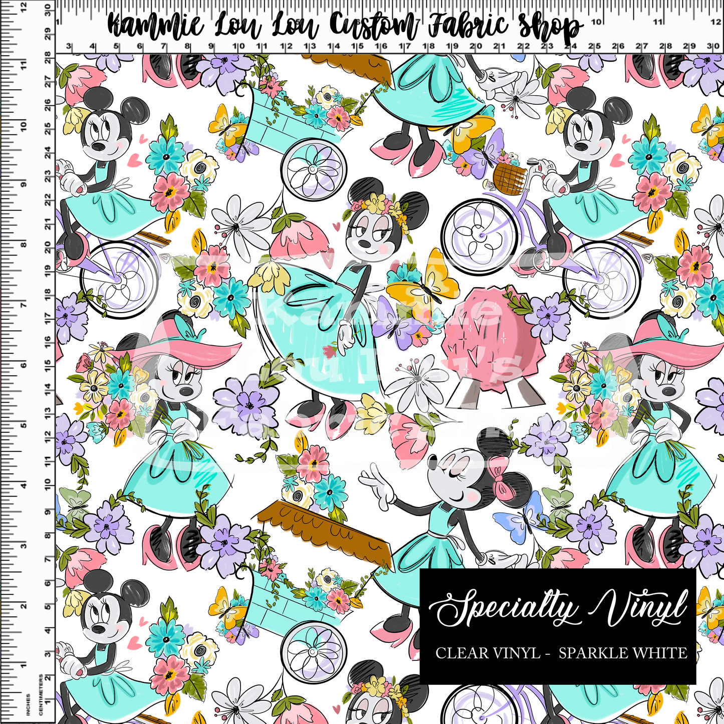 Flower and Garden - Main Toss - ROLLS - Clear & Glitter PVC Options