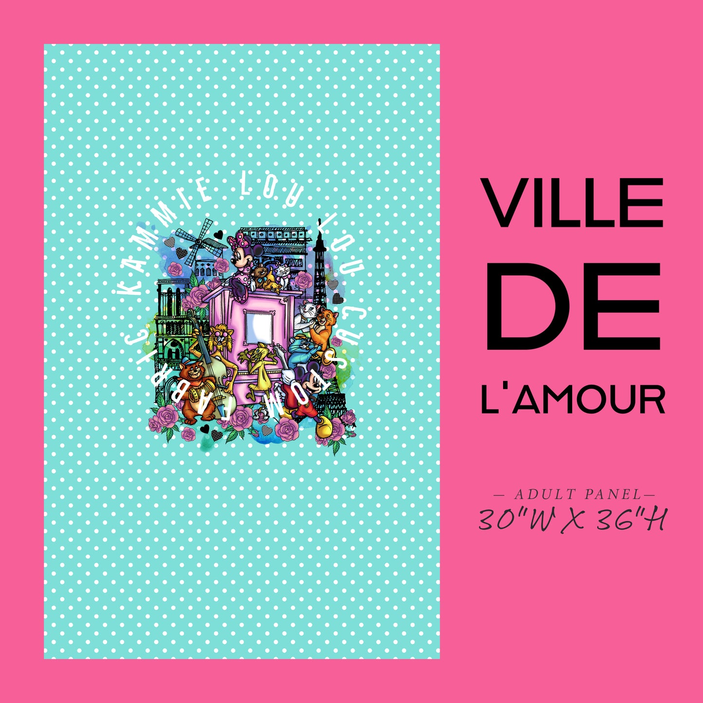 Ville De L'Amour - Panel - ADULT - Teal