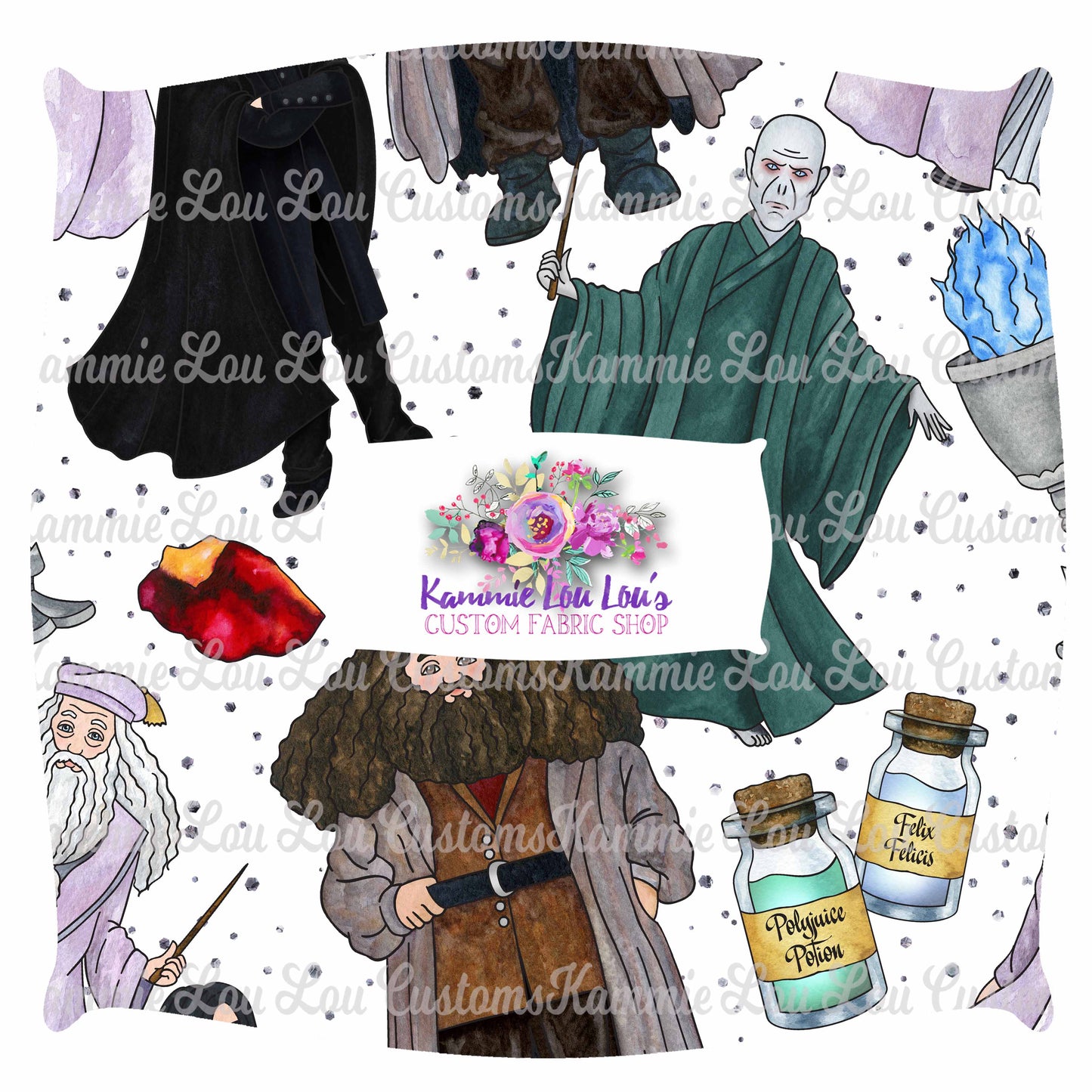 R43 Wizard School - Main Toss White with glitter background