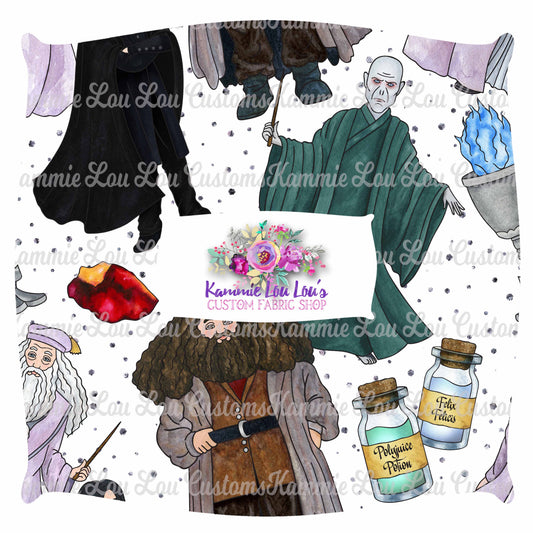 R43 Wizard School - Main Toss White with glitter background