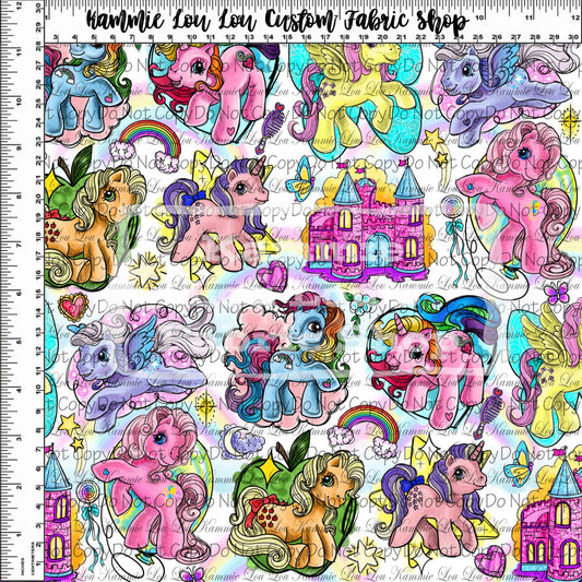 My Vintage Ponies - Toss - White Rainbows - Regular Scale