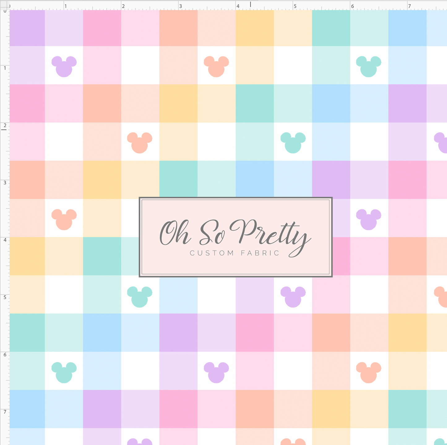 Rainbow Gingham Mouse Heads-small scale