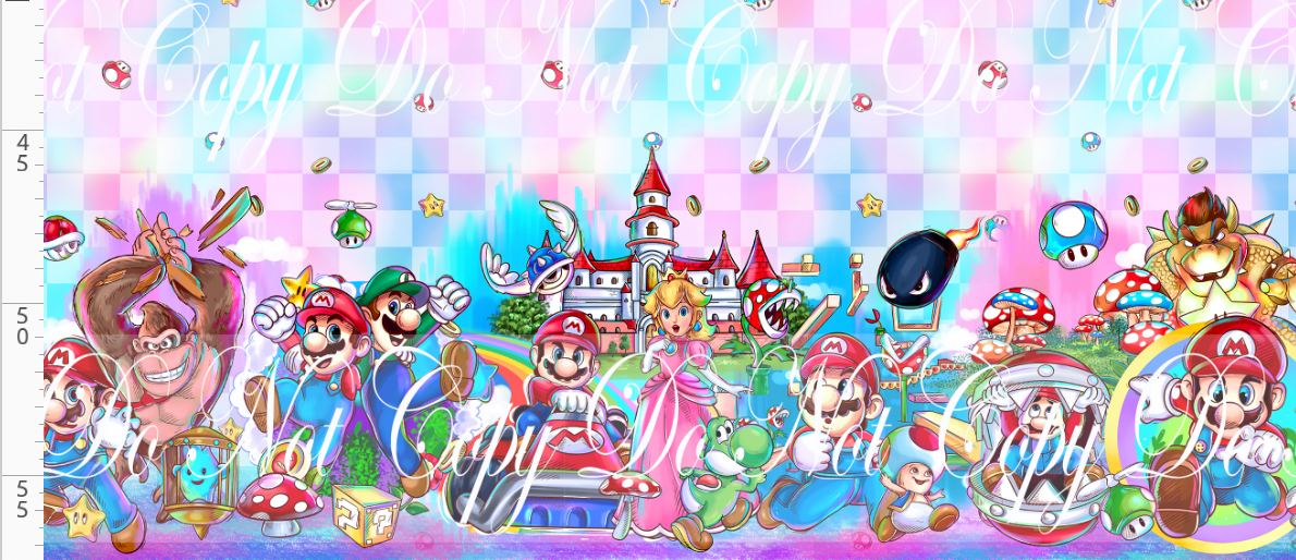 Rainbow Road Rush-double border-checkered