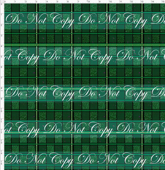 Red nosed reindeer - green plaid - small scale
