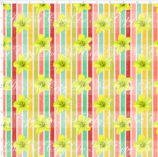 Retro Summer - Verticle Flower Stripes