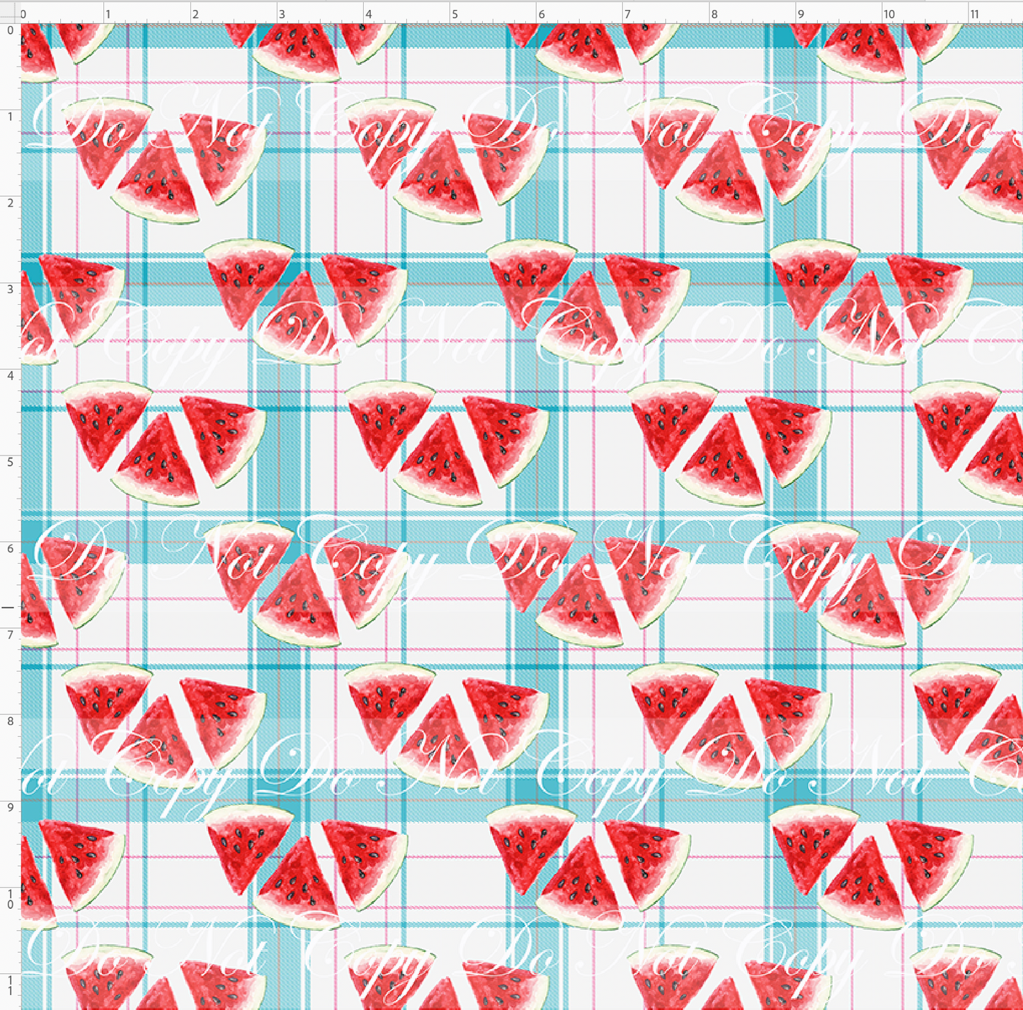 Retro Summer - Watermelon - White & Blue