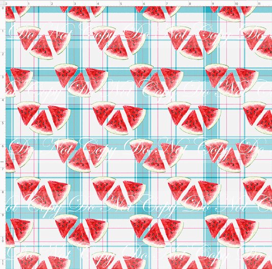 Retro Summer - Watermelon - White & Blue