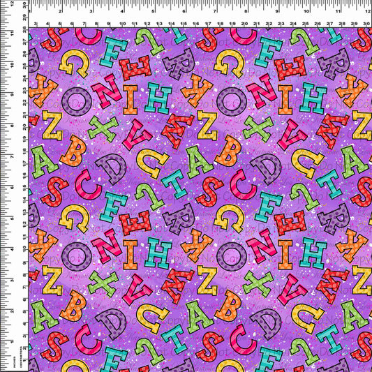 School Days - Blackboard Collection - Letter Toss - Purple - Small Scale