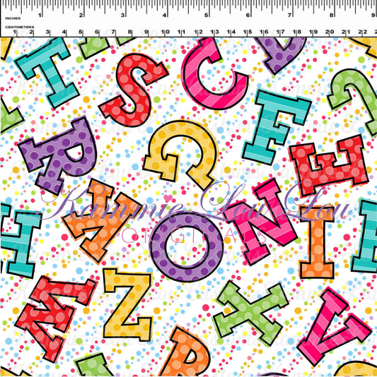 School Days - Blackboard Collection - Letter Toss - White Dots