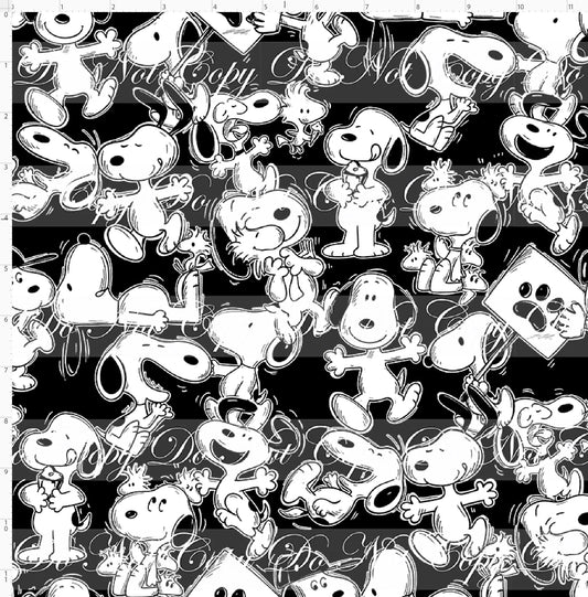 Peanut Pup - Stacked Pup - Black White - REGULAR SCALE
