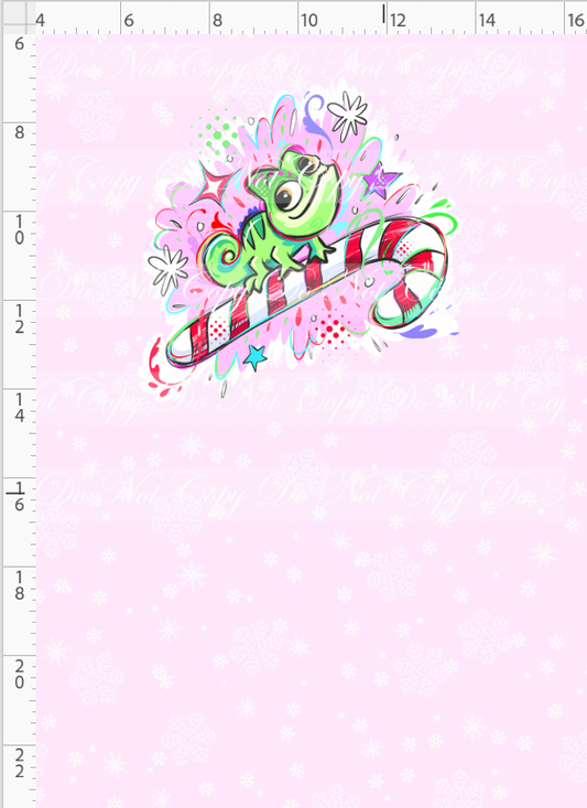 RETAIL LISTING: Kawaii Christmas - Panel - Snowflake - Pink - Lizard - CHILD