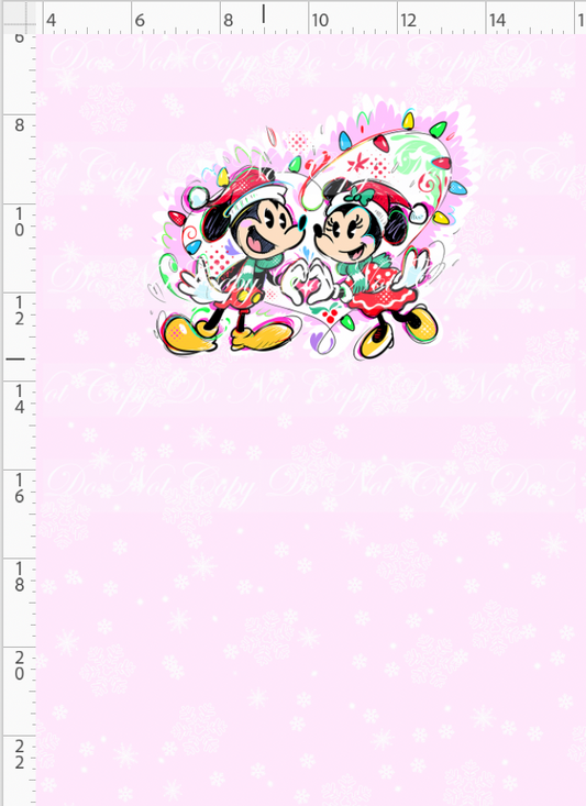 RETAIL LISTING: Kawaii Christmas - Panel - Snowflake - Pink - Mice - CHILD