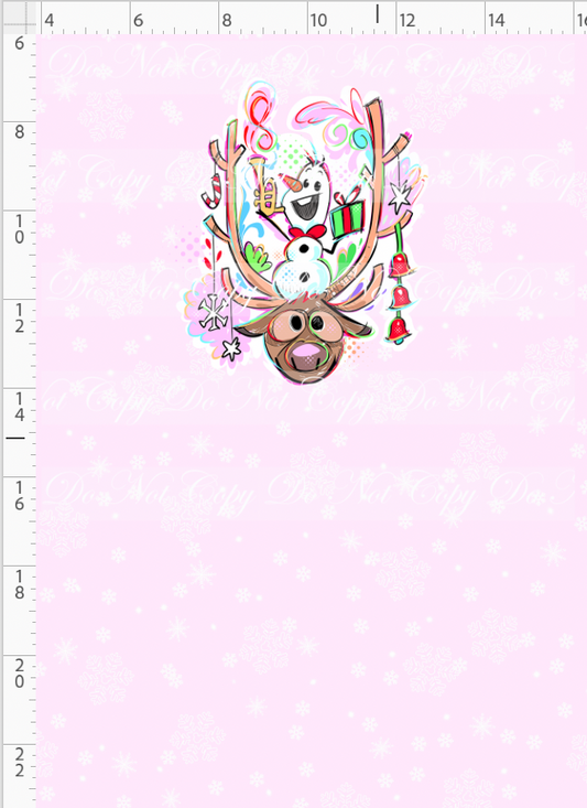 RETAIL LISTING: Kawaii Christmas - Panel - Snowflake - Pink - Snowman - CHILD