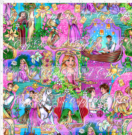 Golden Locks - Main Design #2 - Pink - REGULAR SCALE