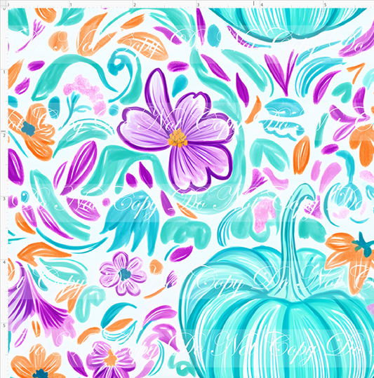Teal & Floral Fall - Design 10