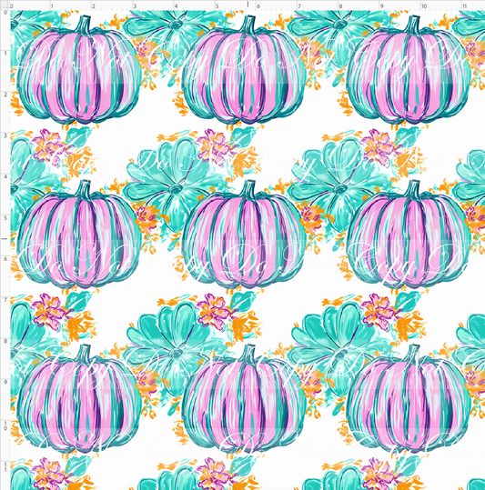 Teal & Floral Fall - Design 5