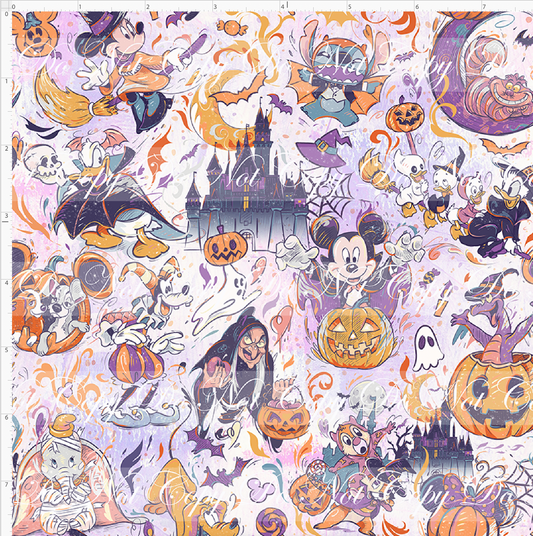 Vintage Halloween Friends - Main - Purple hue background - small scale