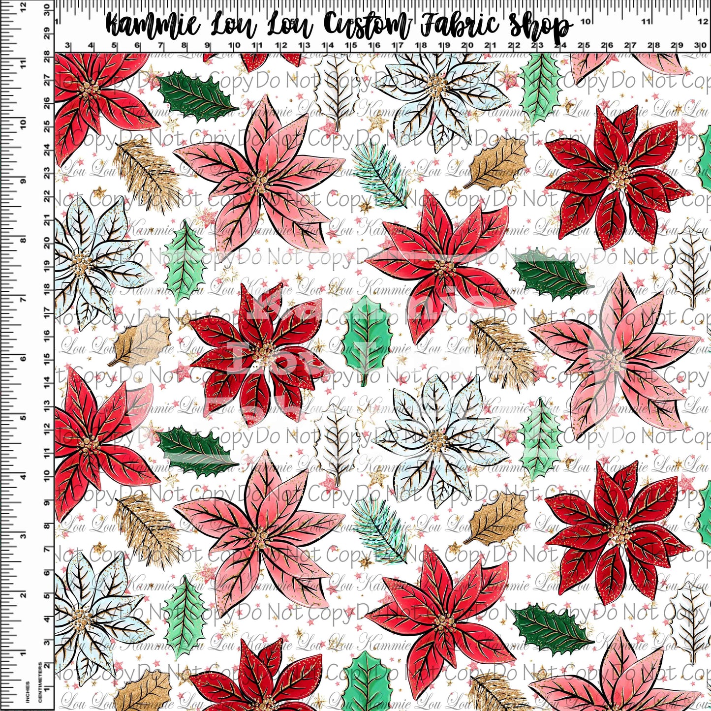 RETAIL LISTING: Festive Florals - Poinsettia - White Floral Toss