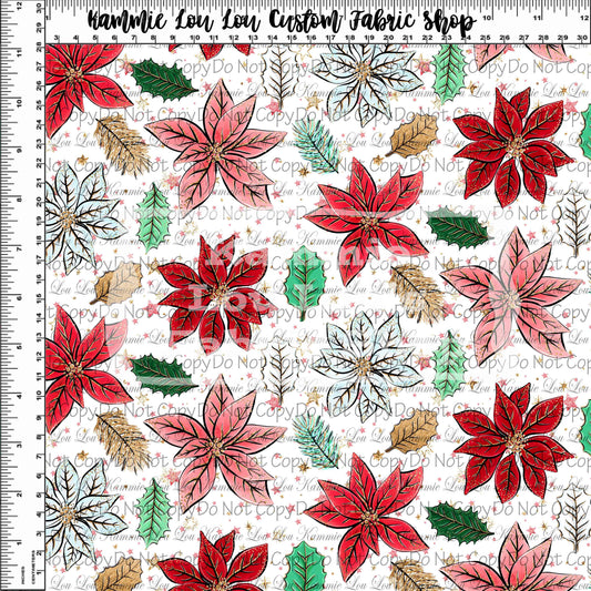 RETAIL LISTING: Festive Florals - Poinsettia - White Floral Toss