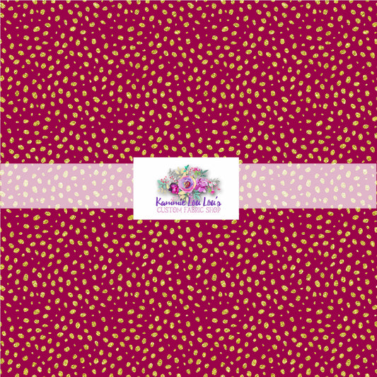 R127 Winter Florals - Burgundy Dots