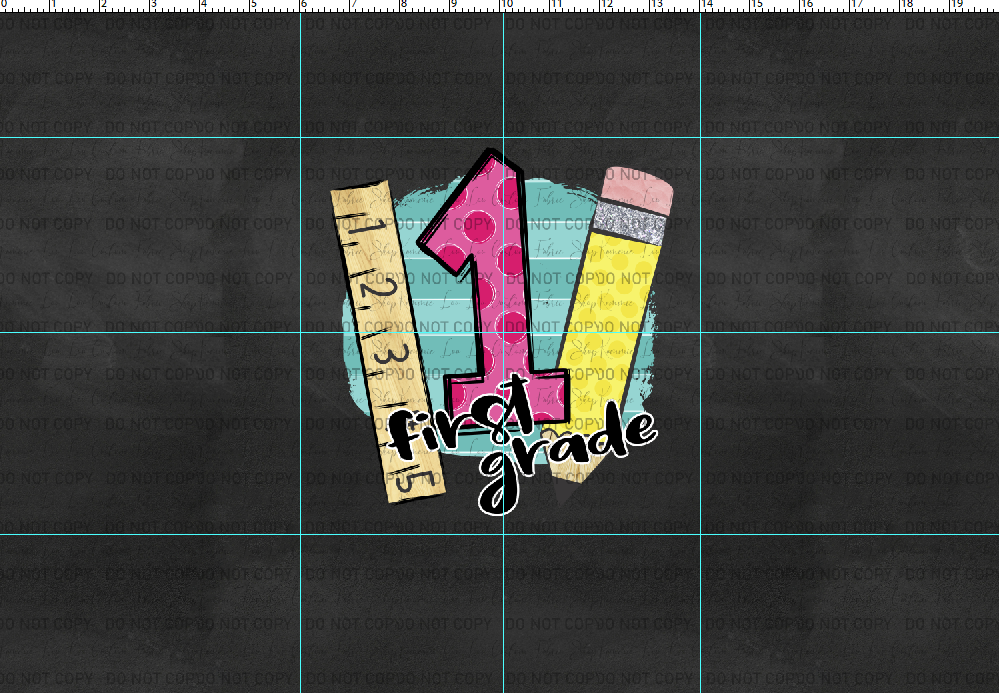 School Days - Blackboard Collection - Pencil Ruler Panel