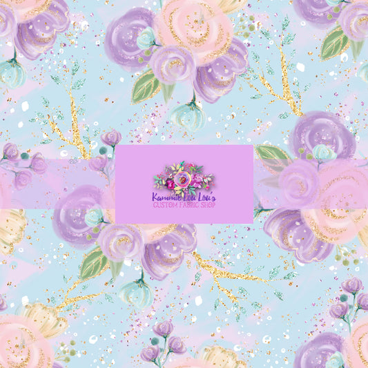 Owl Night Long - Light Blue Floral