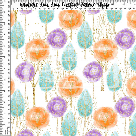 Woodland - Multi Trees on White