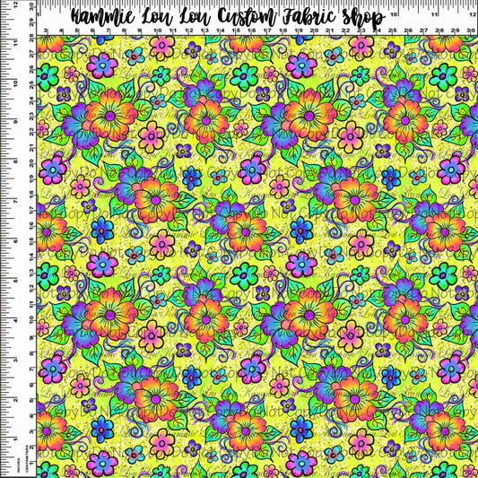 Kissed by a Frog - Floral - LIME - Tiny Scale