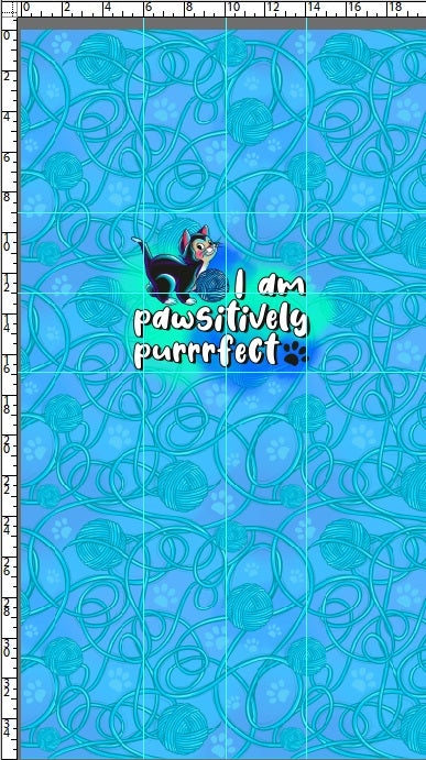 Pawsitively Purrrfect - Panel - Child - Blue