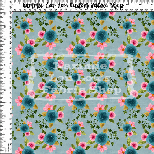 R112 Country Roads - Blue Mini Floral