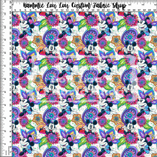 Paisley Mouse - Simple Toss - Small Scale - White