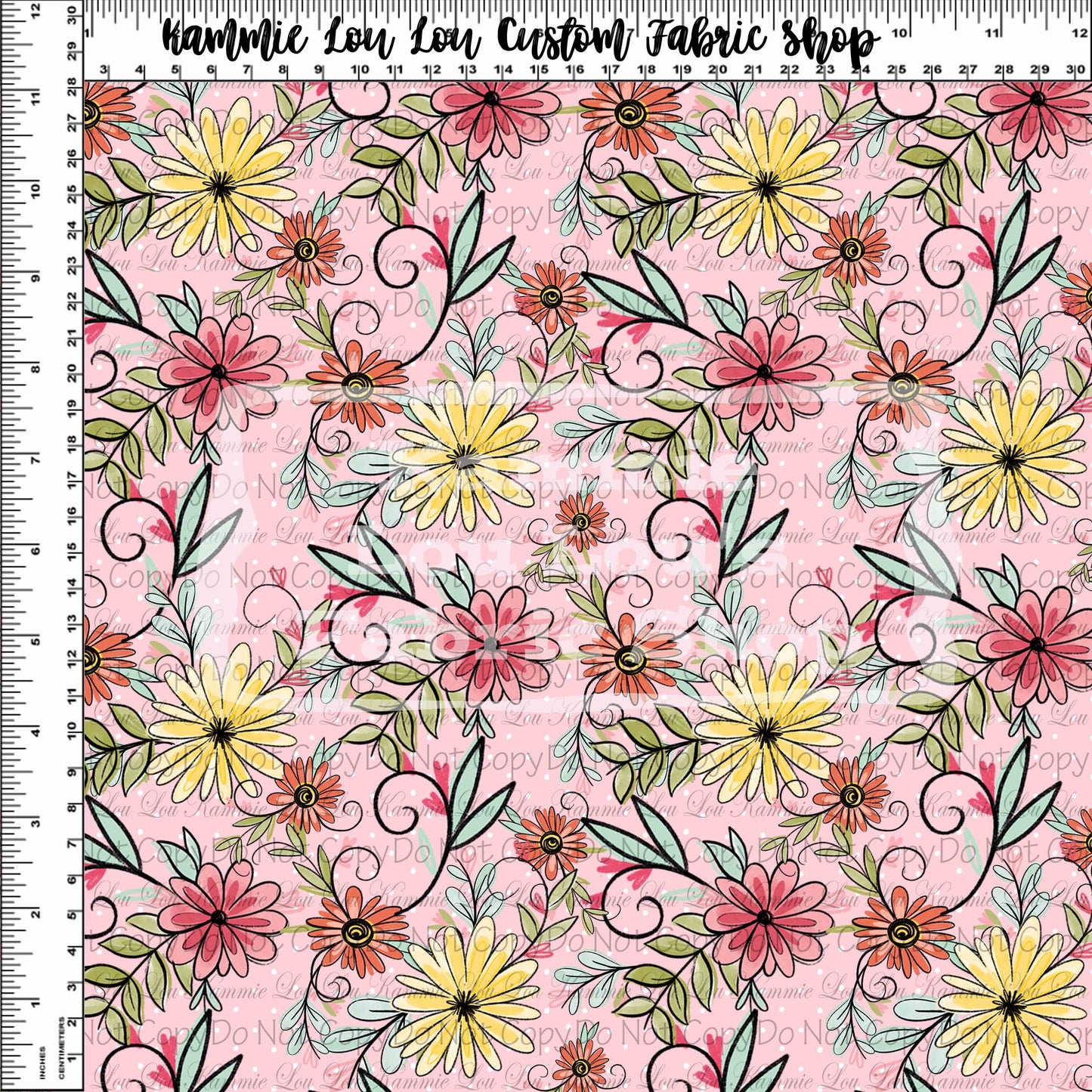 Princess Royal Sketch - Coral Floral Coordinate