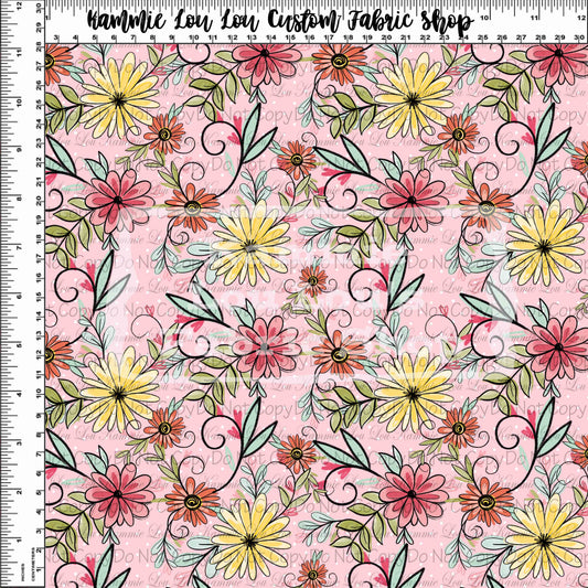 Princess Royal Sketch - Coral Floral Coordinate