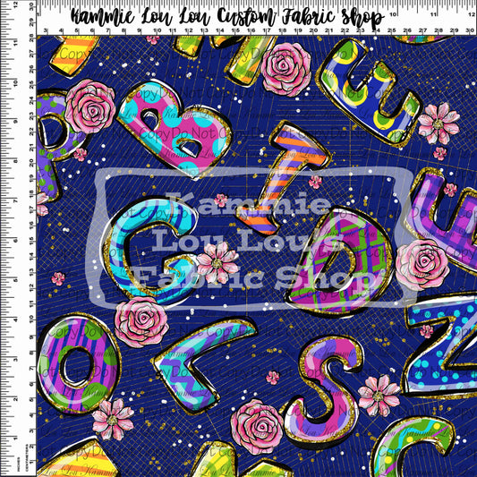 R117 Back to School Little Dolls - Letter Toss Navy