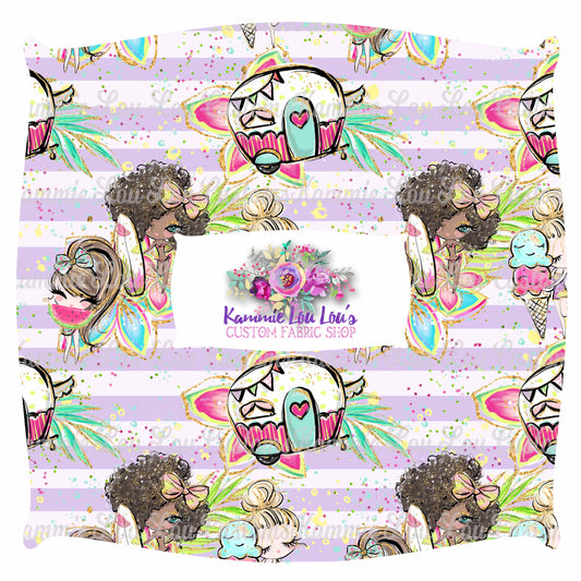 R119 Pool party - Summer Lovin' - Lavender Stripes