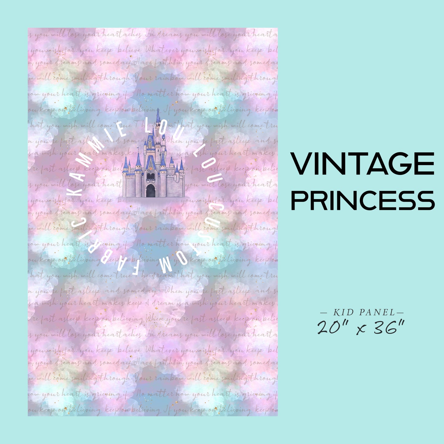 Vintage Pastel Princess - Castle - Panel - CHILD