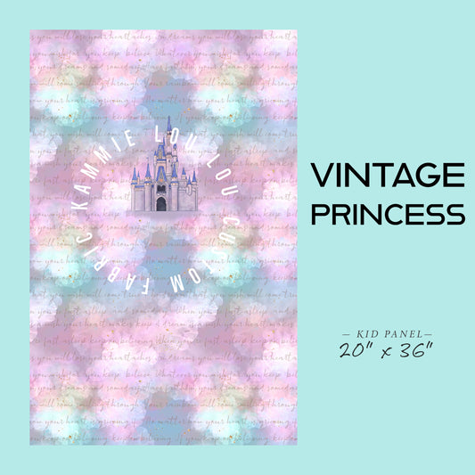 Vintage Pastel Princess - Castle - Panel - CHILD
