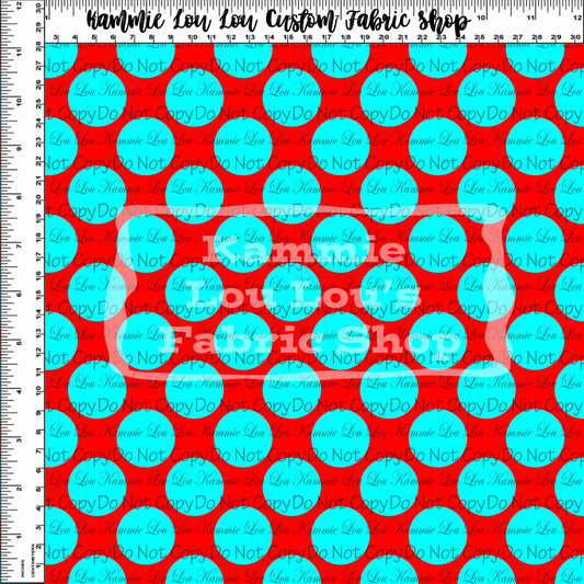 R124 Crazy Cat - Red Aqua Dot