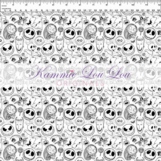 R107 Pumpkin King II - Monochrome Toss - White