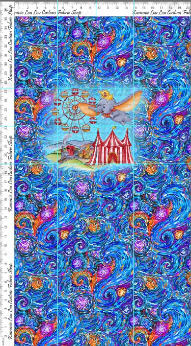 Flying Elephant - Panel - aqua