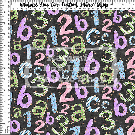 School Days - Blackboard Collection - Number Letter Toss - Grey