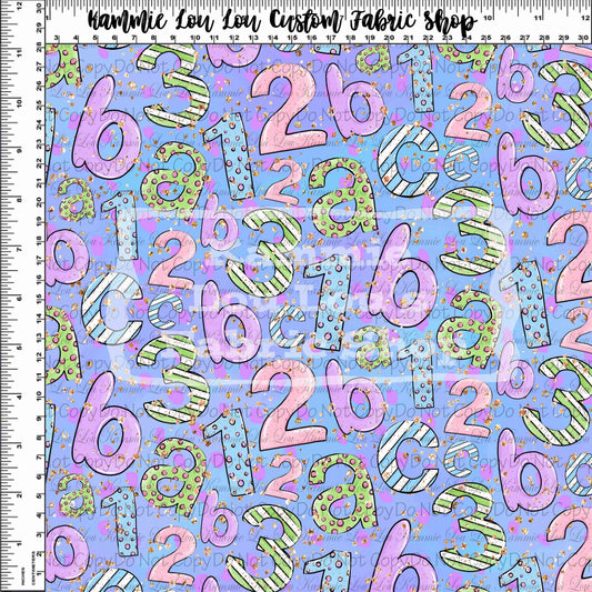 School Days - Blackboard Collection - Number Letter Toss - Purple