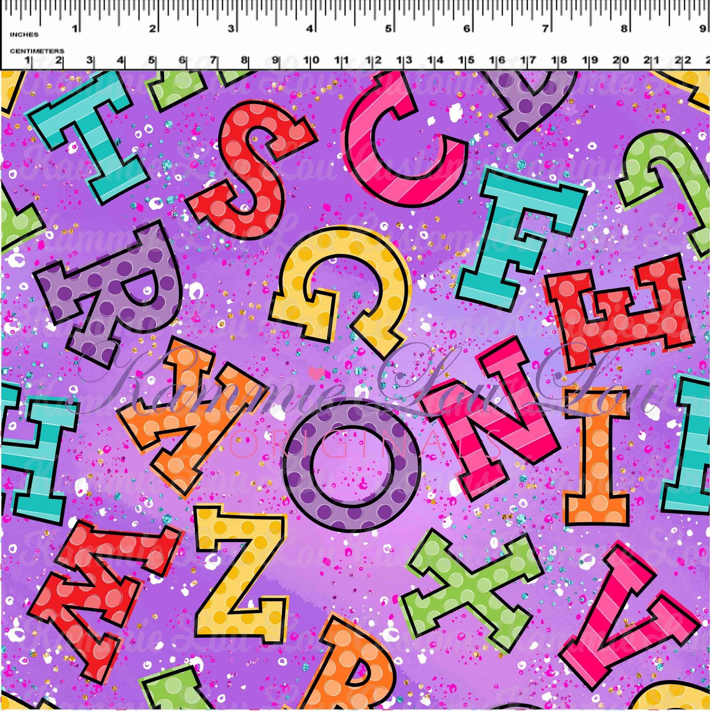 School Days - Blackboard Collection - Letter Toss Purple