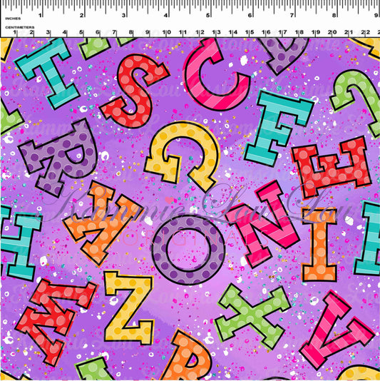 School Days - Blackboard Collection - Letter Toss Purple