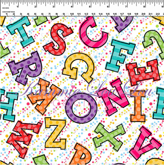 School Days - Blackboard Collection - Letter Toss White Dots