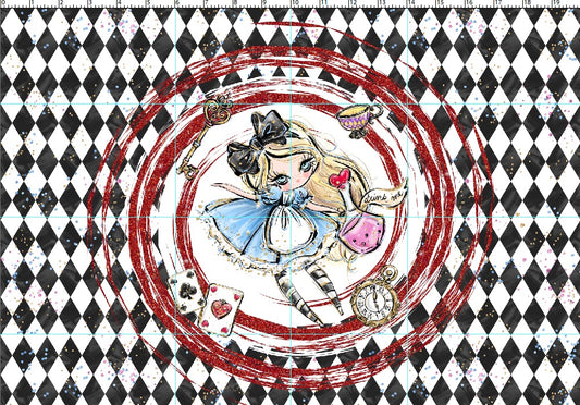 R107 Wonderland Tea Party - Panel 5 - Falling in Glitter - adult
