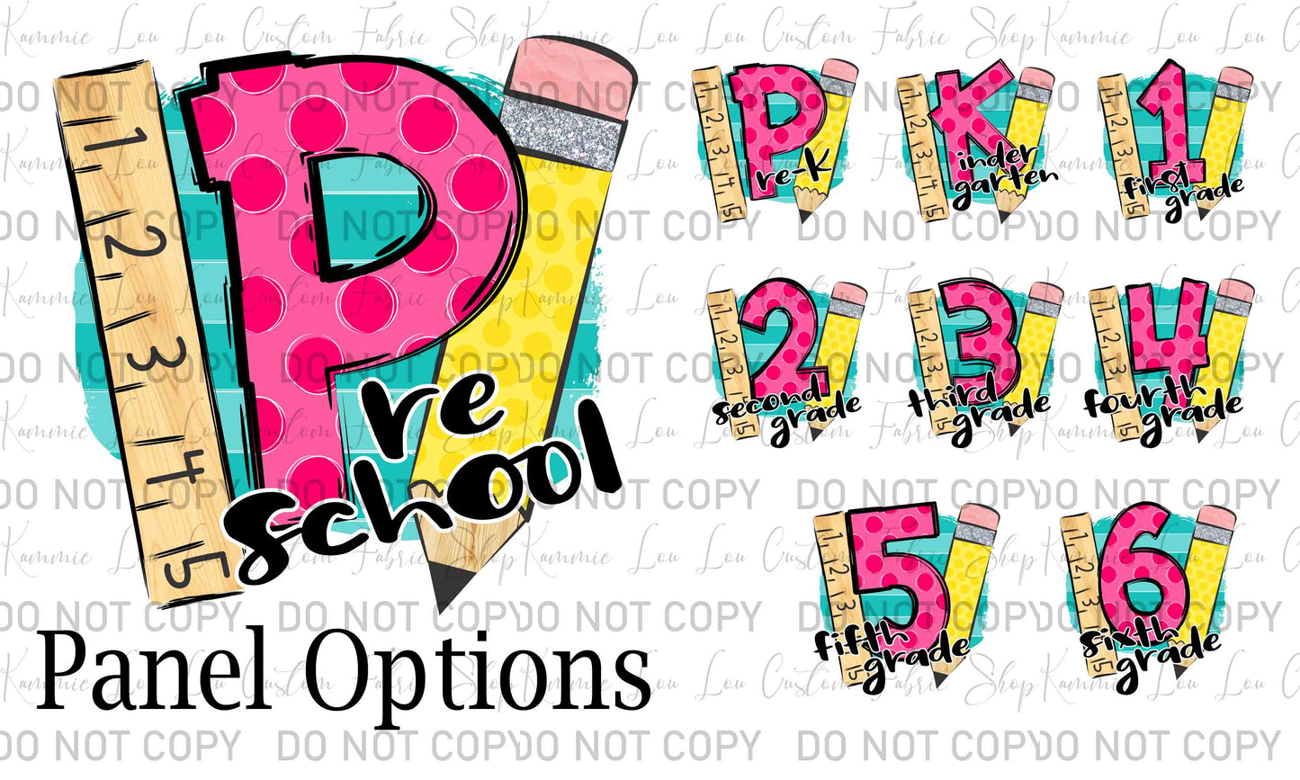 School Days - Blackboard Collection - Pencil Ruler Panel